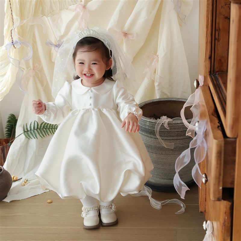 女宝宝周岁公主裙生日抓周礼服花童婚纱蓬蓬裙秋冬新款高端连衣裙