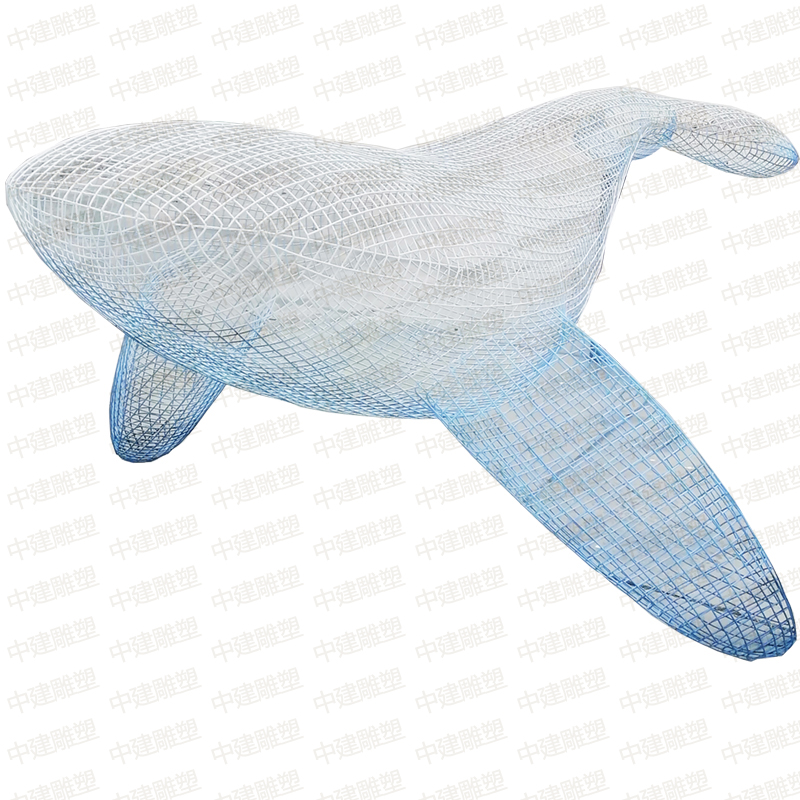 户外园林景观不锈钢丝网海豚雕塑室内外水池酒店美陈室内装饰摆件