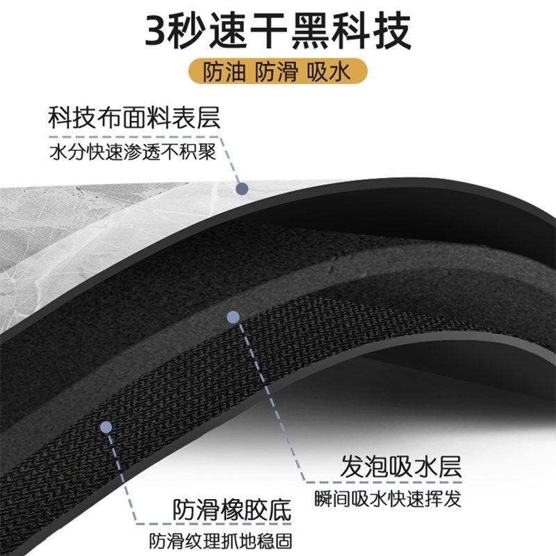 厨房地垫新款2025吸水防滑地毯免洗可擦家用防油免清洗脚垫可裁剪