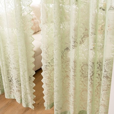 法式复古蕾丝窗帘纱帘拱形门帘免打孔隔断厨房客厅卧室家用遮挡帘
