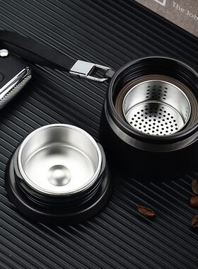 卧龙双层玻璃杯泡茶师水杯茶水分离水杯耐热加厚带盖带茶隔防烫杯