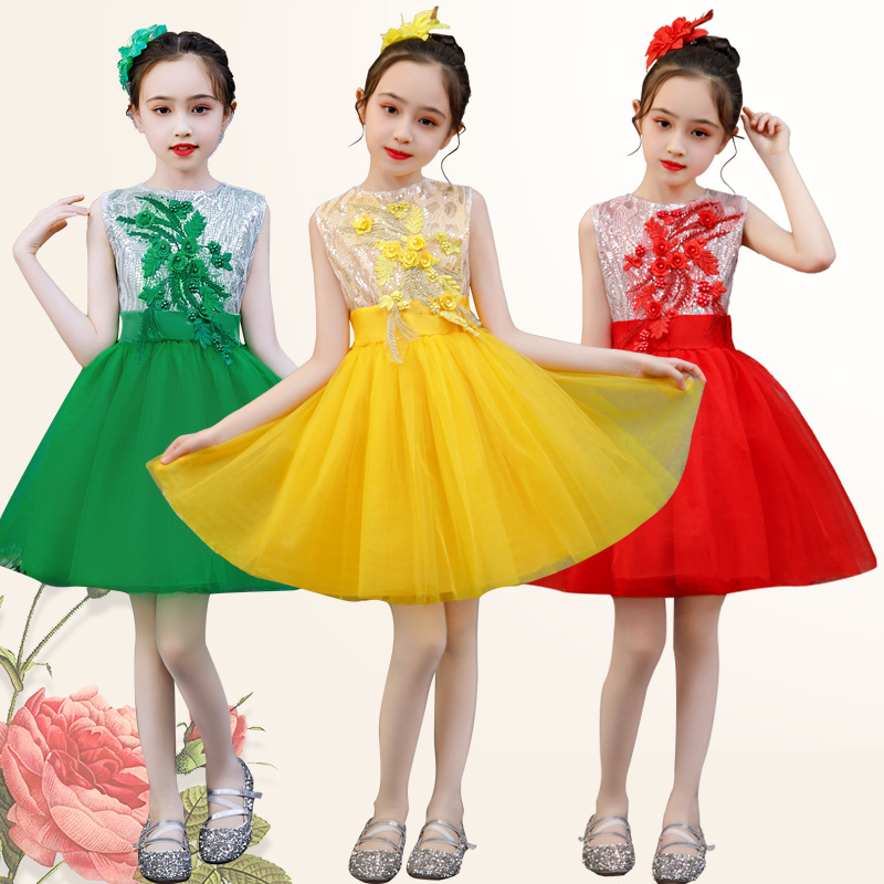 六一儿童演出服小学生合唱演出服朗诵幼儿园夏蓬蓬裙舞蹈表演服装