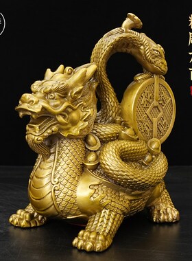 铜玄武乌龟摆件四大神兽入户玄关桌面客厅旺宅摆件家居饰品办公室