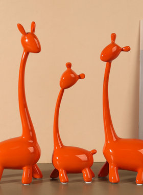 三口之家摆件家居客厅四口鹿玄关酒柜软装饰品创意送新人结婚礼物