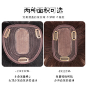 漫画刘海假发片女头顶补发片全真发无痕遮白发一刀齐假刘海补发块