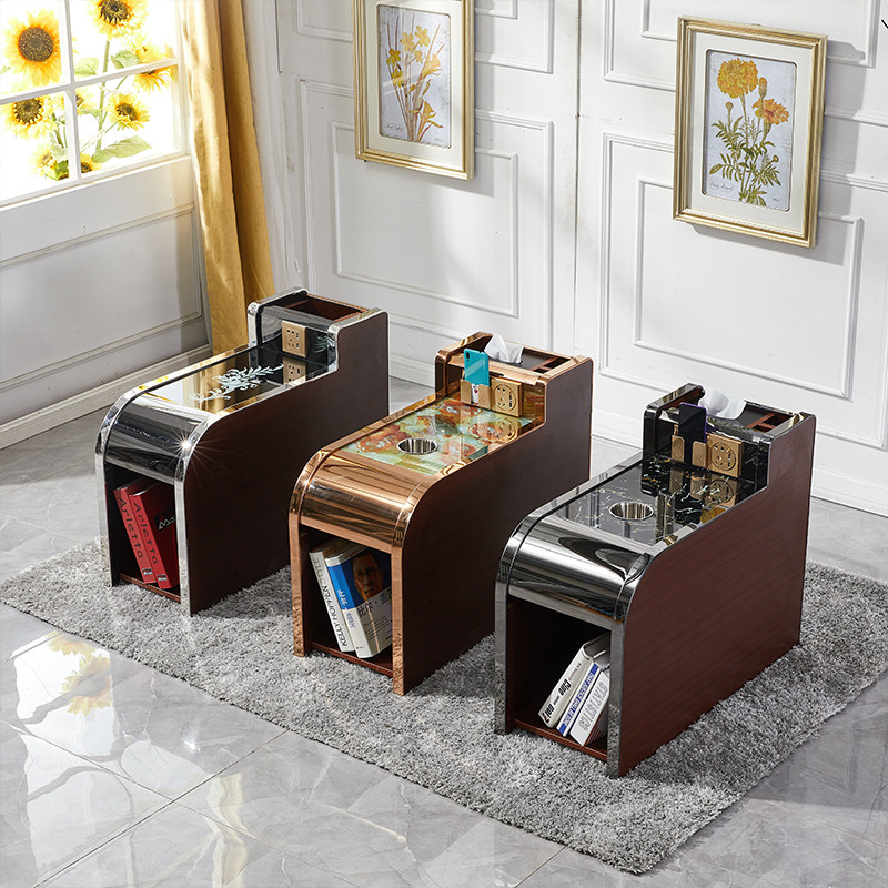 足浴茶几柜足疗茶几经济型边角美甲洗脚按摩店简约沙发茶几定制