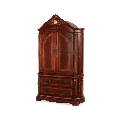 美式乡村复古经典实木雕花储物收纳双门衣柜大户型卧室别墅样板房