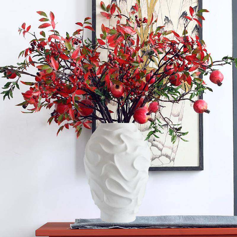 简约现代北欧创意陶瓷螺纹花瓶摆件样板间客厅玄关家居软装干花器,农用物资,其他肥料,淘宝优惠券,粉丝福利购,淘宝优惠卷