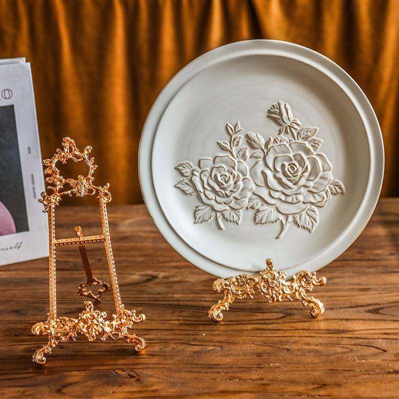 古典做旧盘架盘子支架展示架复古浮雕装饰轻奢摆件相框支架画托架,农用物资,其他肥料,淘宝优惠券,粉丝福利购,淘宝优惠卷