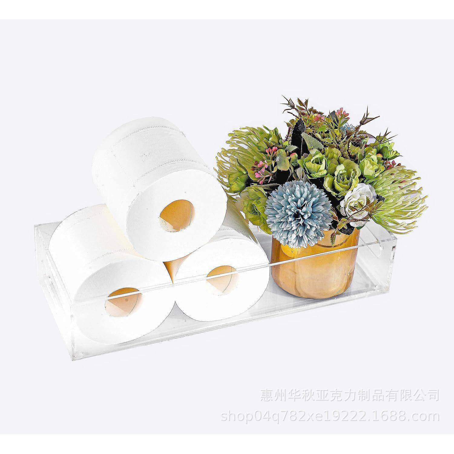 亚克力卷纸收纳盒台面收纳托盘浴室收纳盒带把手托盘收纳篮,农用物资,其他肥料,淘宝优惠券,粉丝福利购,淘宝优惠卷