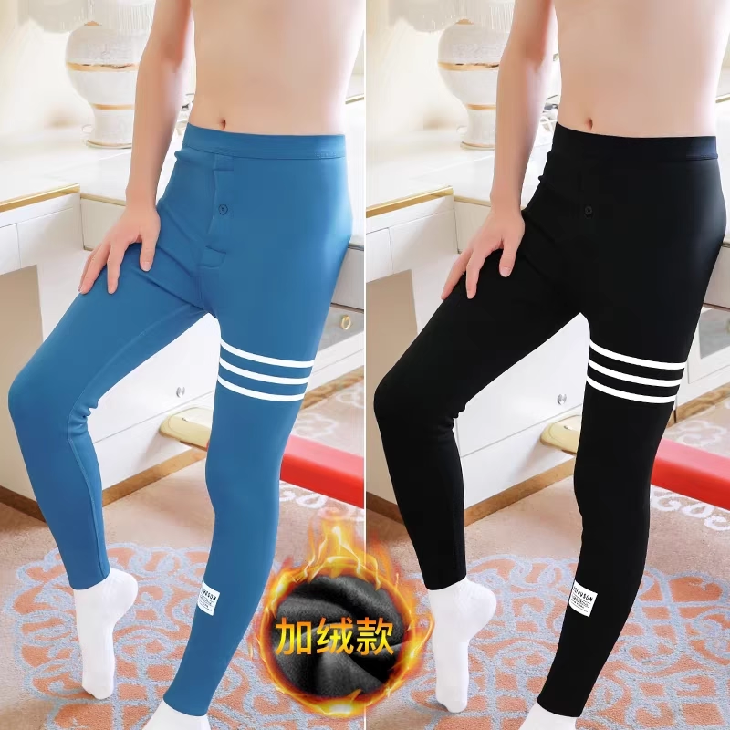 男鲨鱼裤加绒加厚修身打底保暖裤