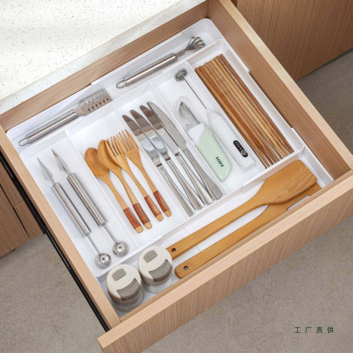 可伸缩抽屉分格纳盒橱隔柜餐985具筷子收勺子内储物置盒分厨房,收纳整理,首饰盒,淘宝优惠券,粉丝福利购,淘宝优惠卷