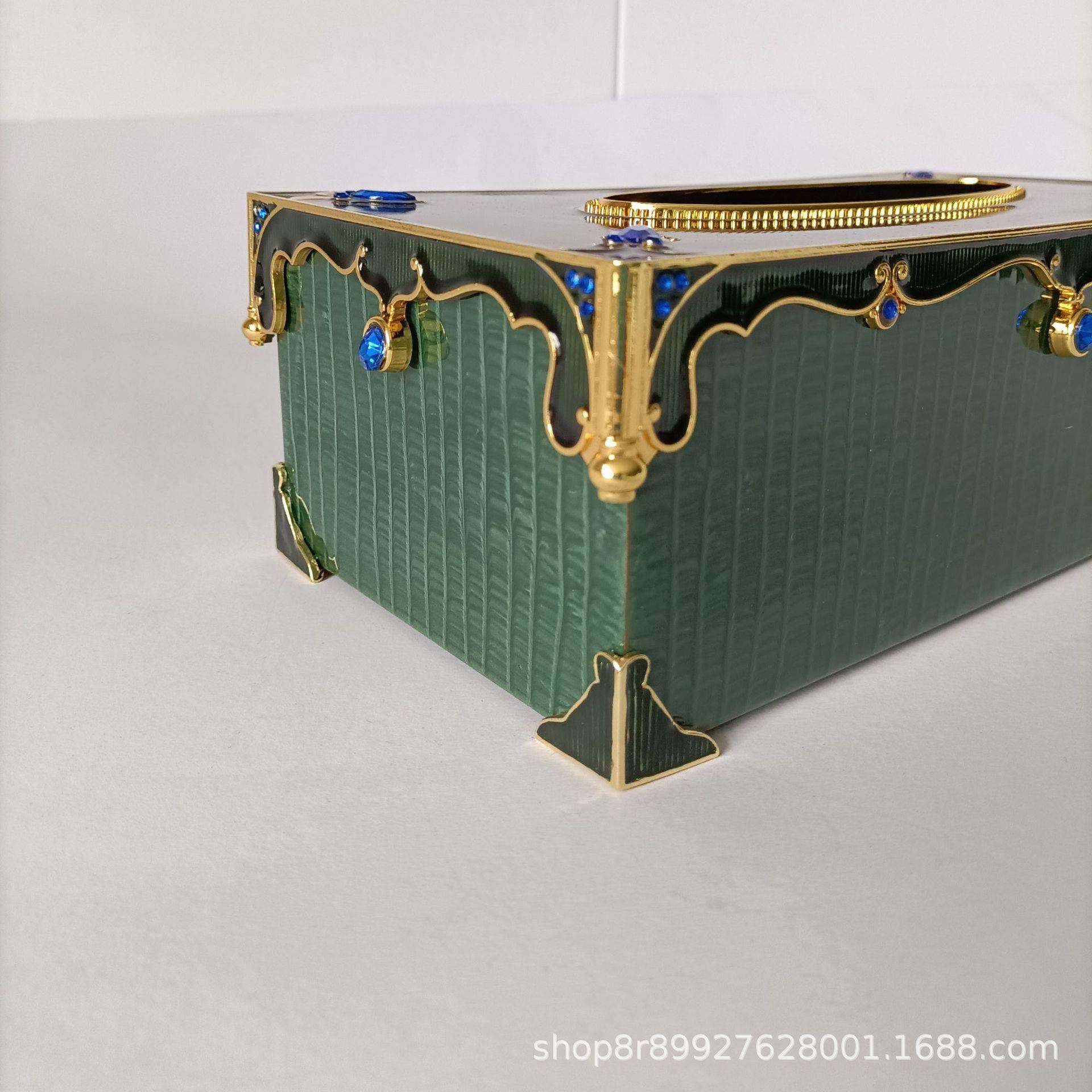 欧珐式琅彩纸园巾抽纸盒盒田风格TB-2金属纸巾盒