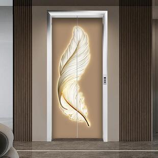 电门梯门贴纸欧高级感入户口装饰贴85209495美式化一画网红膜轻奢