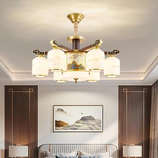 新中厅式客灯大厅主墅灯实木中国风自建房别餐厅163卧吊灯客厅吊