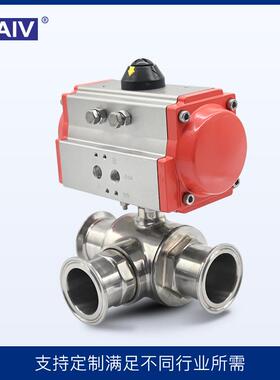 Q685F-16食品卫生级换向P分流阀不锈钢LT型卡939箍装气动快三通/