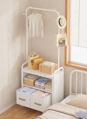 衣架落地床挂衣架卧室头带抽屉衣帽架尘OAI挂衣收纳柜一体防柜置