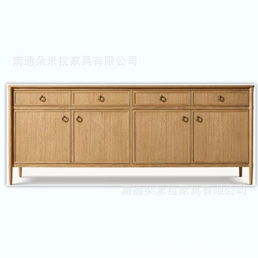 RH美式简柜约实四门带抽--屉边法酒式橡木客厅餐边柜木柜两门茶水