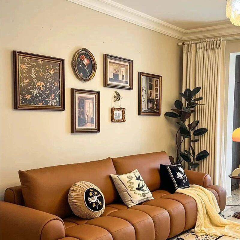 复客古法式厅装画F98M9MST轻奢美式沙发背景画中古风墙饰餐厅组合