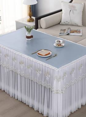 油蜡皮蕾丝桌茶几餐罩烤桌罩套F99HMJM5防水火防油免洗方形电炉长