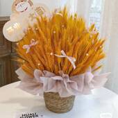 开大麦花店篮铺做生意花s70hCjUI束招业财摆件家旺宅用麦穗装 饰