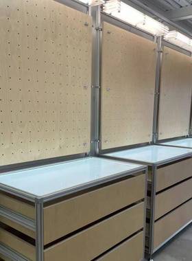 BIX铝型材柜子制作铝铝合金子家具海板咖啡桌室内极洋简型材柜制