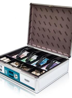 钱铝合金多功能箱B58收银箱提带锁便携式钱箱现B598金证件手收纳9