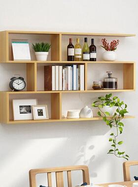 木上墙书架置架悬CJO挂实壁挂式墙面壁物柜吊柜墙柜创意承重力强