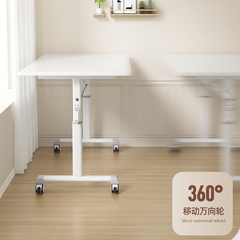 升降桌家用室台式学卧513学生习书桌写字办公桌子滑轮带手摇电脑