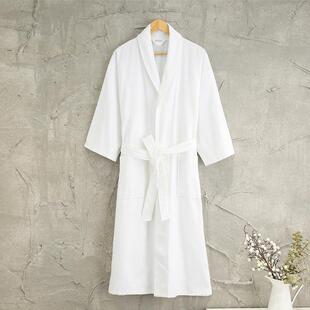 酒宾馆棉纯色割绒浴白袍柔软吸水毛巾料睡店袍民宿温NUI泉男女浴