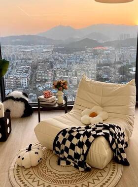 毛毛发虫发人沙发可躺可JMU睡巨懒大沙阳台榻榻米单人沙椅卧室小