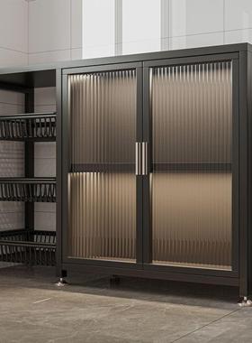 rm厨房置物架落地多层纳置s物柜家用靠门墙带微波炉烤箱柜收INX子