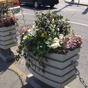 户外广pvc发花箱链条广场售楼部业街商隔断花泡槽花84456架场商用