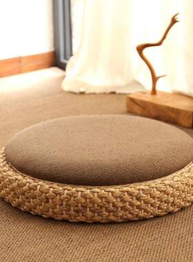 坐垫蒲茶团跪垫禅修垫榻榻米红坐拜IPQ网佛禅垫藤垫编道加厚地板