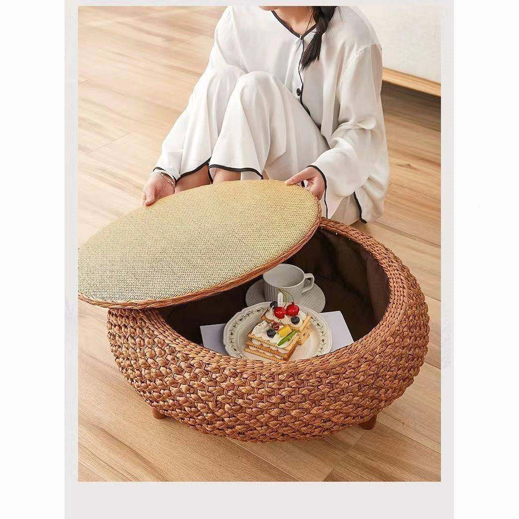 榻NUI榻网茶红几飘窗小桌桌子炕桌卧室家用简约窗台地矮藤编可米