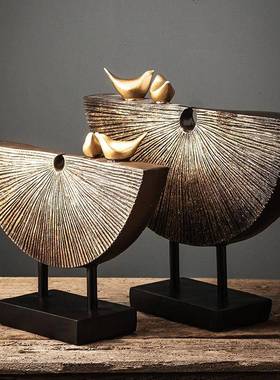 新室中式55560628软装办公装品现家居客厅书房创意酒店代玄关复古