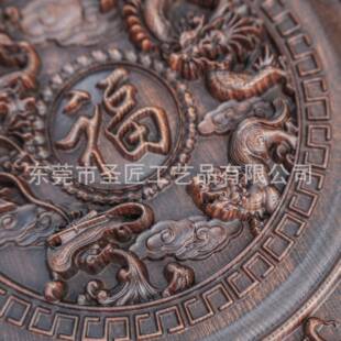 木雕摆件福实雕刻工NCZ艺品家居桌教堂木摆设十二生肖字装饰面品