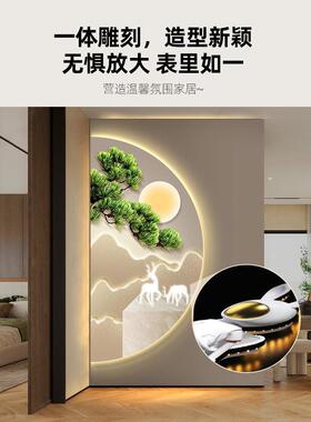 入户玄关壁画壁灯led灯光走廊过道挂画大装幅74526半圆月球饰迎客