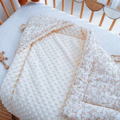 婴儿加厚秋冬豆豆抱被产房春秋生儿纯棉包包初生新宝宝LWR裹被被