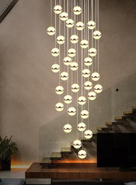 中山古镇现代约楼长吊灯梯led简别墅LT1007复式楼灯公寓旋转中空