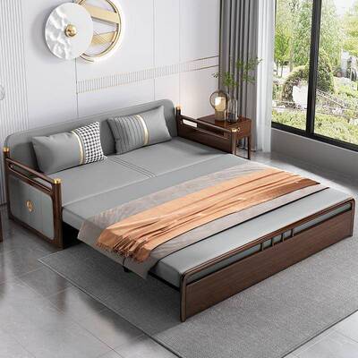 实木沙发床人可折叠两用客厅小户2多功能新MWX中式罗汉型床02双5