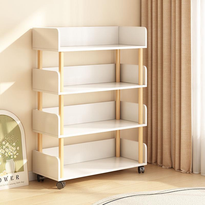 简易书架架置物可移动落带轮506桌下收厅纳地架家用客多层储物小