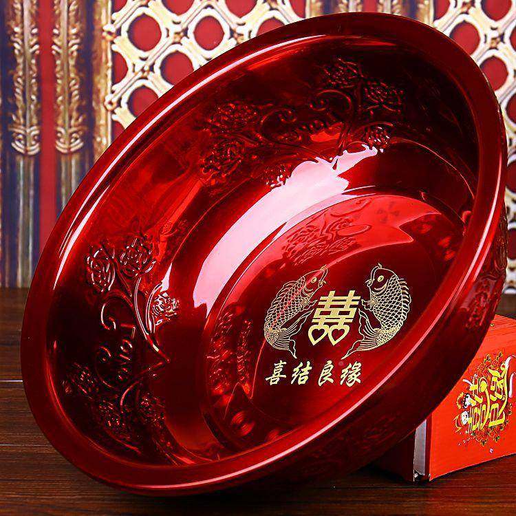 结婚红盆不锈钢搪婚WNO庆洗漱盆用品陪嫁瓷脸盆一对婚娘嫁妆喜盆,鲜花速递/花卉仿真/绿植园艺,其它园艺用品,淘宝优惠券,粉丝福利购,淘宝优惠卷