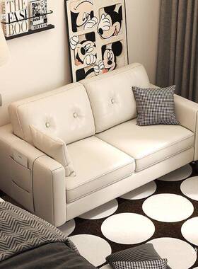 沙TVF发户双型人出租房屋办区公室小休息服装店公寓黑色皮艺客厅