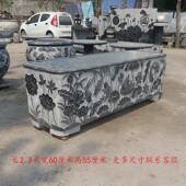 石雕鱼缸花20188盆石仿古石种槽方形荷花盆青水缸户外庭院养鱼长