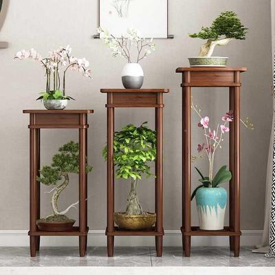 花架8654子室内客厅落地式置物架摆饰品花木盆架件实式新中绿萝植