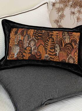 轻奢复古艺术22934风样驼棕色系床品抱套件枕间酒店展厅靠垫软板