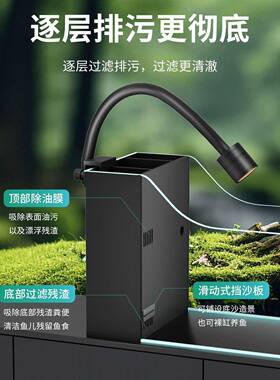 2025新缸款溪体流缸弧形鱼白玻璃侧滤超小型客厅生态造88900景一