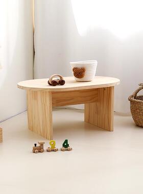 可坐儿童BVC学小圆桌圆实木宝宝手工用玩具桌家习地毯桌早教简易