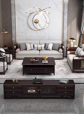 新中式乌民金沙发家用全实木木沙发客厅户JOC大型沙发酒店宿公寓